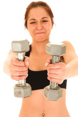 Spor giysileri içinde bir kadın