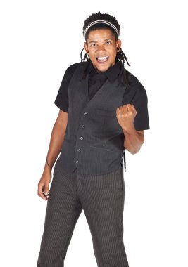 dreadlocks ile Afrika iş adamı