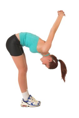 eğildim, kadın streching.