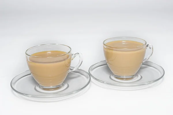 Koppar grädde kaffe — Stockfoto