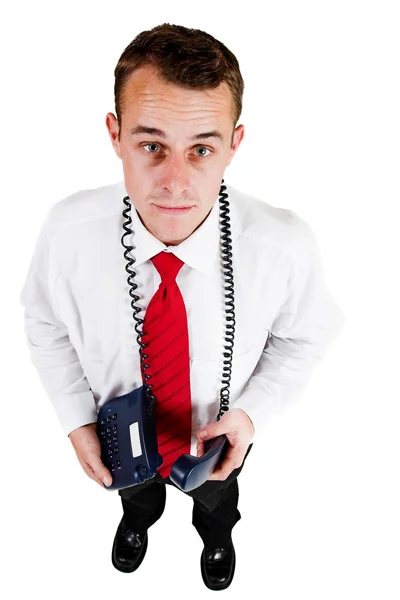 Biznesmen gospodarstwa telefon — Zdjęcie stockowe