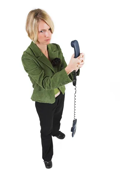 Femme d'affaires avec téléphone — Photo