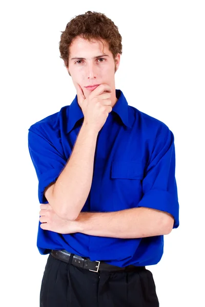 Businessman in blue shirt — Stock Photo, Image