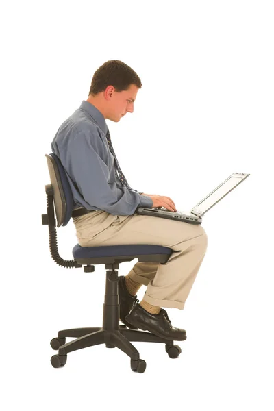 Biznesmen pracujący na laptopie. — Zdjęcie stockowe