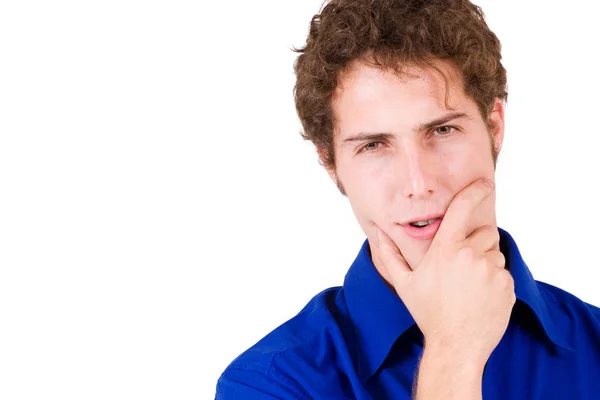 Homem de negócios em camisa azul — Fotografia de Stock