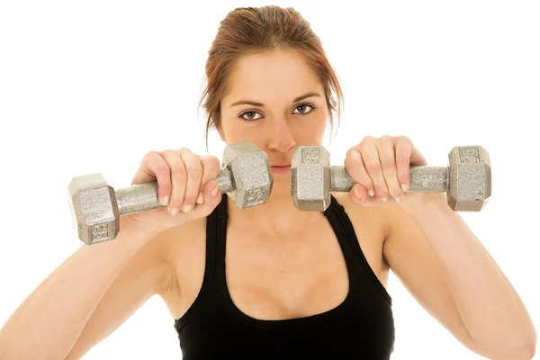 Een vrouw in gym kleding — Stockfoto