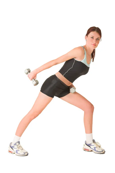Kobieta ubrana w siłowni zużycie — Zdjęcie stockowe