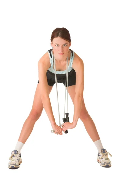Kobieta z ufnością w siłowni zużycie — Zdjęcie stockowe