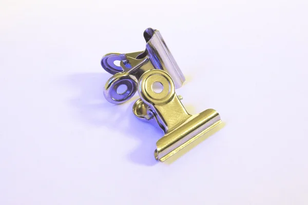 Silver aligator clips — Stock Photo, Image