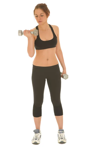 Kobieta ubrana w siłowni zużycie — Zdjęcie stockowe