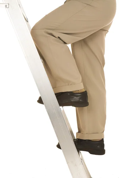 Business man climbing a ladder. — Stock Photo, Image