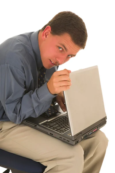 Man working on laptop — Stock Photo, Image