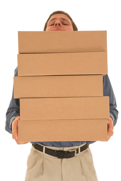 Hombre cajas de transporte. — Foto de Stock