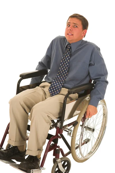 Muž na vozíku — Stock fotografie
