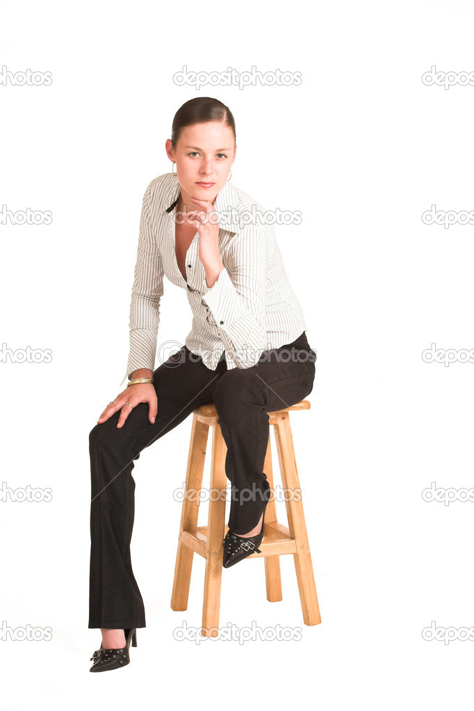 Business sitting on chair.