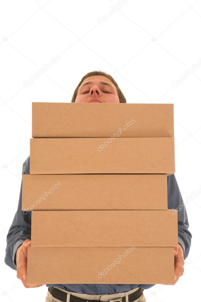 Man carrying boxes.