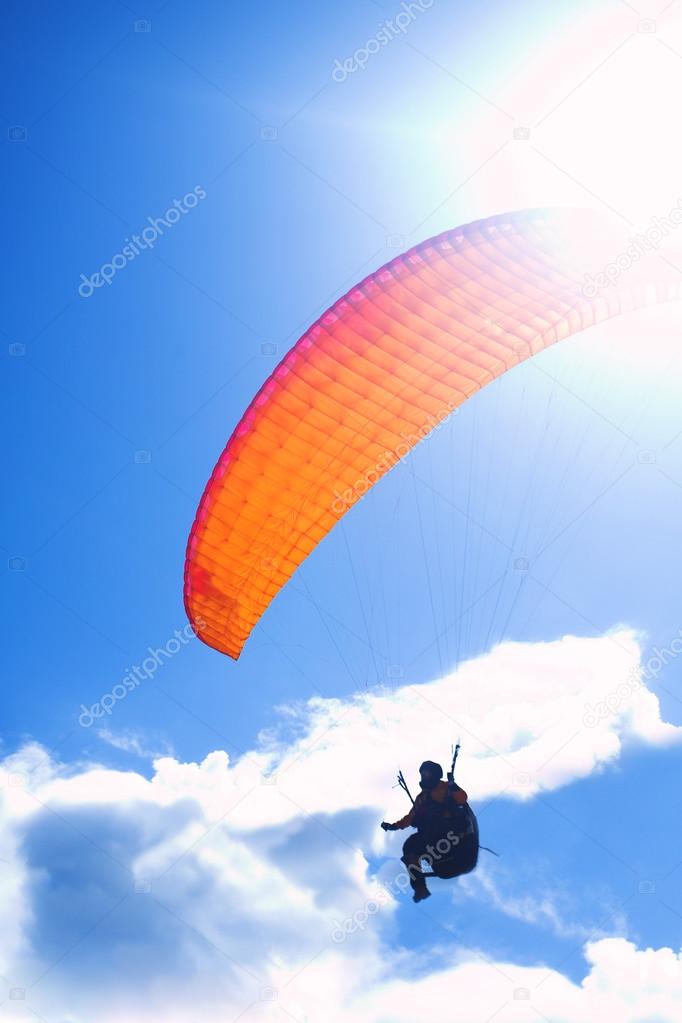 Paraglider launching