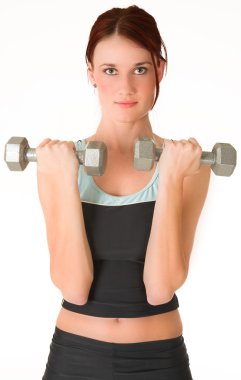 Spor giysileri içinde bir kadın