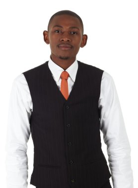 genç siyah Afrika işadamı kırmızı kravat