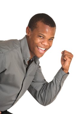 işadamı ile çalışan gri gömlek.