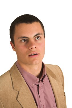 işadamı pembe gömlek ve camel renkli ceket