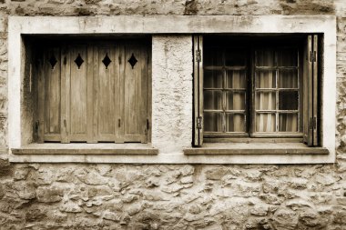 Windows bir evin Antibes, Fransa
