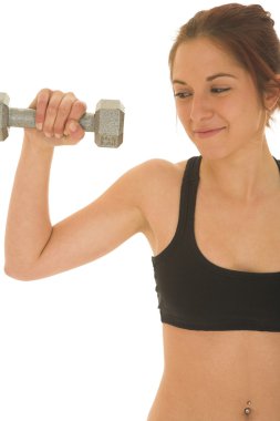 seksi genç yetişkin beyaz kadın zenci eğitim aşınmaya küçük ağırlıkları ile