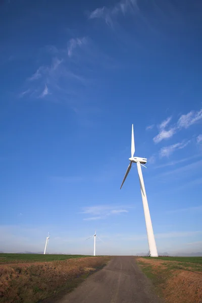 Wind powered electricity turbine — Stock Photo, Image