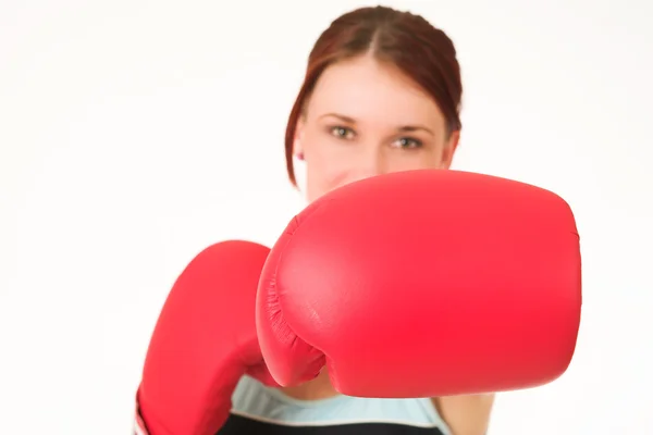 Una donna in abiti da palestra — Foto Stock