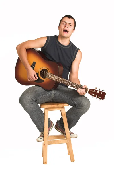 Young man with guitar — Stock Photo, Image