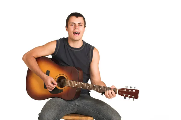 Young man with guitar — Stock Photo, Image