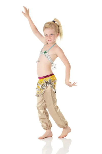 Young Caucasian belly dancing girl — Stock Photo, Image