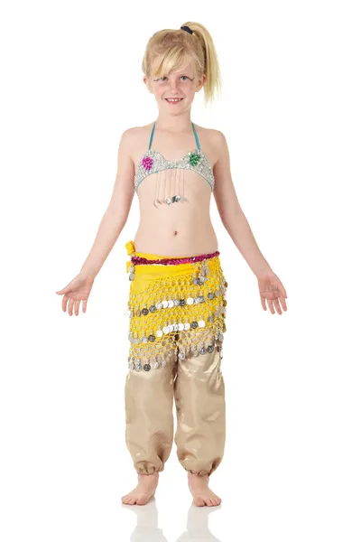 Young Caucasian belly dancing girl — Stock Photo, Image