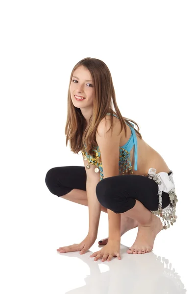 Giovane pancia caucasica danza ragazza — Foto Stock