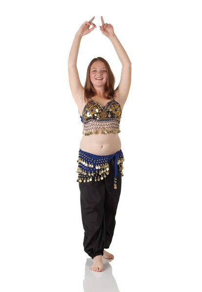 Young Caucasian belly dancing girl — Stock Photo, Image