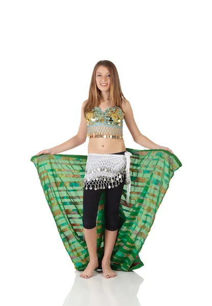 Young Caucasian belly dancing girl — Stock Photo, Image