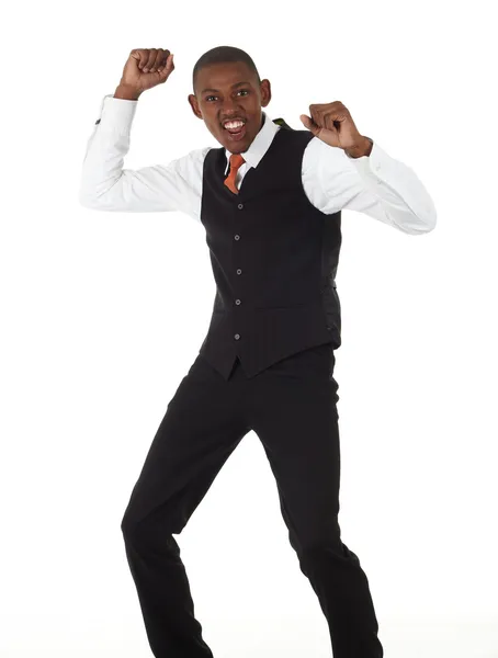 Młody czarny biznesmen Afryki w czerwony krawat — Zdjęcie stockowe