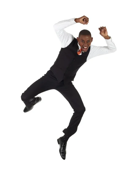 Молодий чорношкірий африканський бізнесмен в червоній краватці — стокове фото