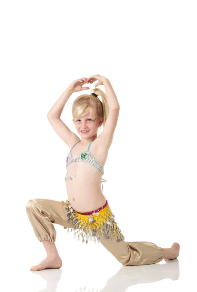 Young Caucasian belly dancing girl — Stock Photo, Image