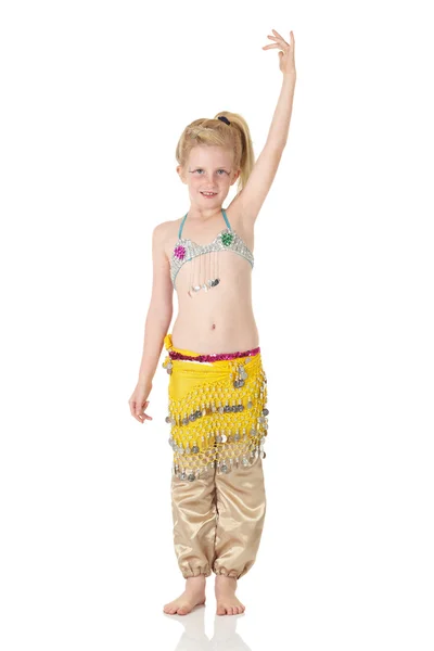 Young Caucasian belly dancing girl — Stock Photo, Image