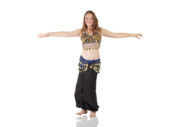 Young Caucasian belly dancing girl — Stock Photo, Image