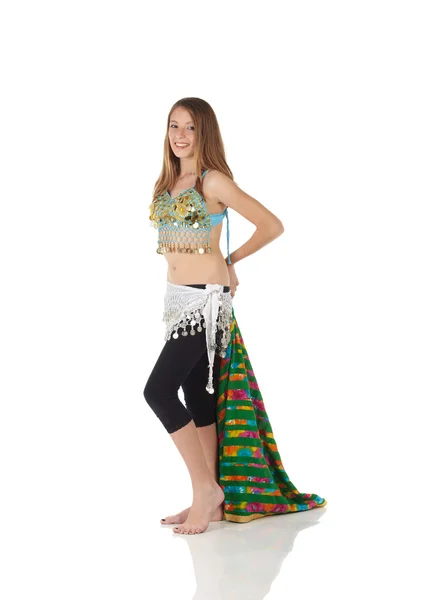 Young Caucasian belly dancing girl — Stock Photo, Image