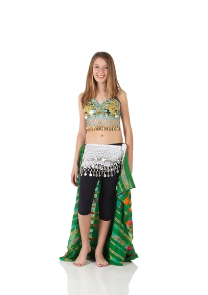 Young Caucasian belly dancing girl — Stock Photo, Image