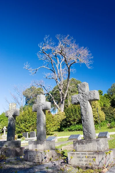 Old stone Grave in the shape of a cross — Stock Photo, Image