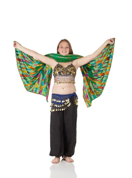 Young Caucasian belly dancing girl — Stock Photo, Image