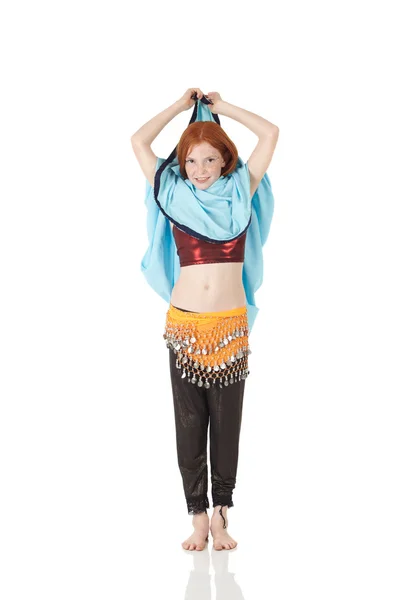 Young Caucasian belly dancing girl — Stock Photo, Image