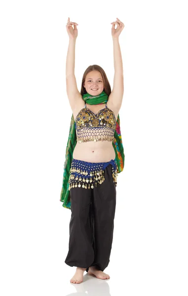 Young Caucasian belly dancing girl — Stock Photo, Image