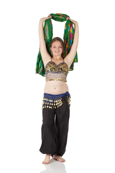 Young Caucasian belly dancing girl — Stock Photo, Image