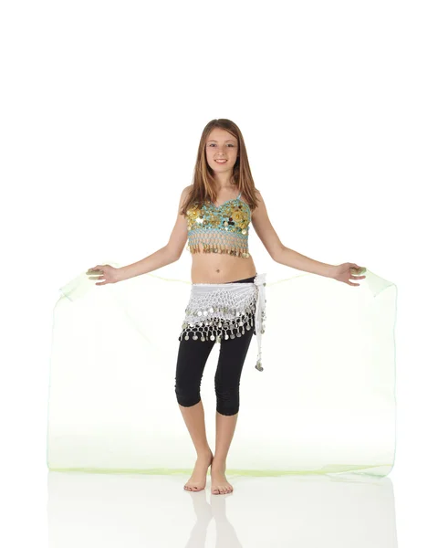 Young Caucasian belly dancing girl — Stock Photo, Image