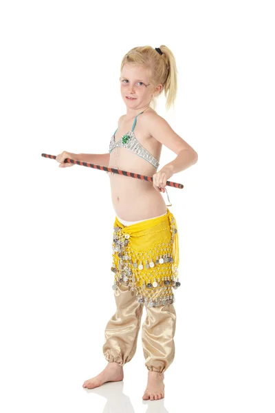 Young Caucasian belly dancing girl — Stock Photo, Image